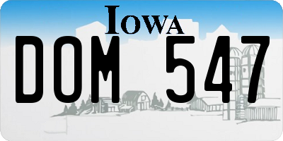 IA license plate DOM547