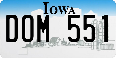 IA license plate DOM551