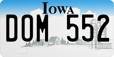 IA license plate DOM552