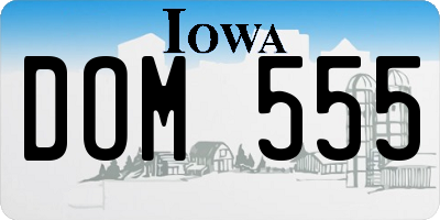 IA license plate DOM555