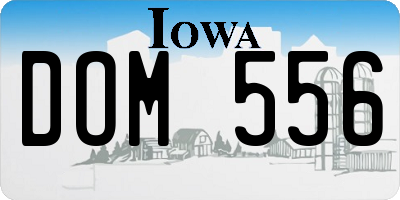 IA license plate DOM556