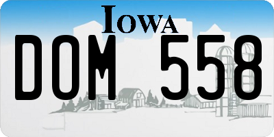 IA license plate DOM558