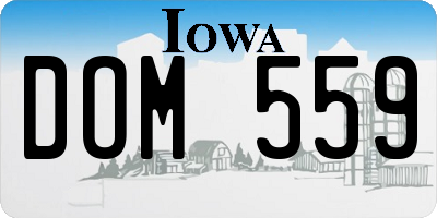 IA license plate DOM559