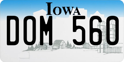 IA license plate DOM560