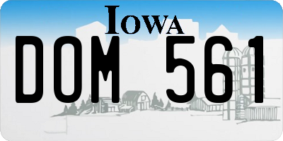 IA license plate DOM561