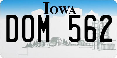 IA license plate DOM562