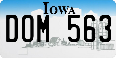 IA license plate DOM563