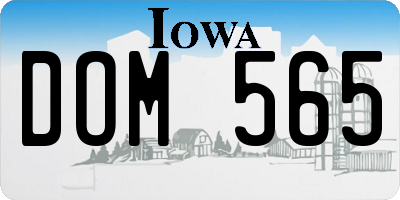 IA license plate DOM565