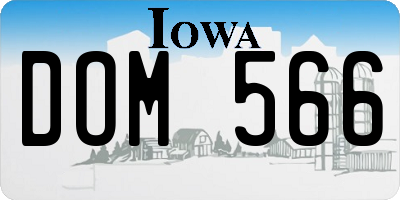 IA license plate DOM566