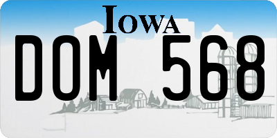 IA license plate DOM568