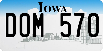 IA license plate DOM570