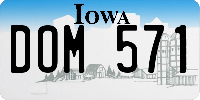 IA license plate DOM571