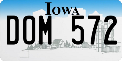IA license plate DOM572