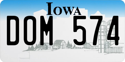 IA license plate DOM574