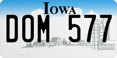 IA license plate DOM577