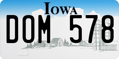 IA license plate DOM578
