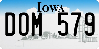 IA license plate DOM579