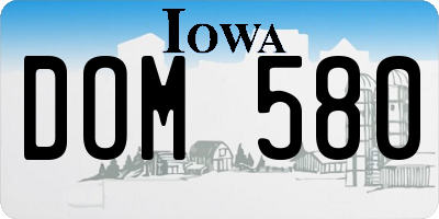 IA license plate DOM580