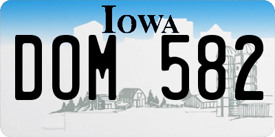 IA license plate DOM582