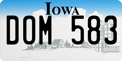 IA license plate DOM583