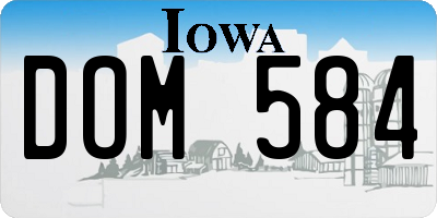 IA license plate DOM584