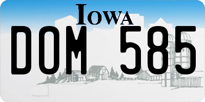 IA license plate DOM585