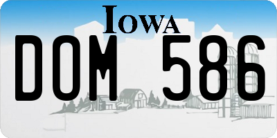 IA license plate DOM586