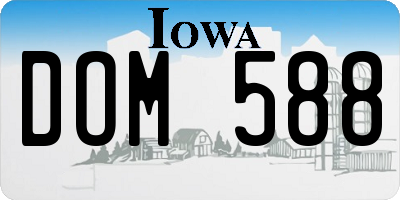 IA license plate DOM588
