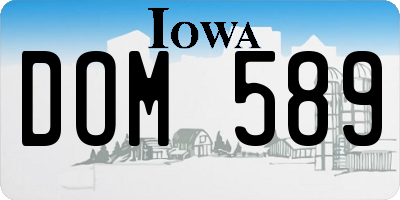 IA license plate DOM589