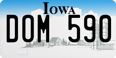 IA license plate DOM590