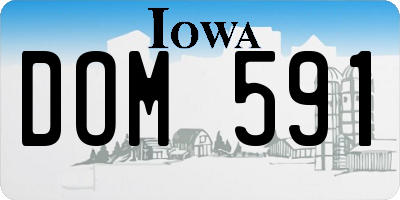 IA license plate DOM591