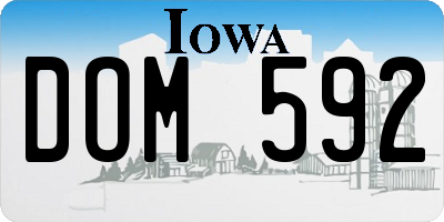 IA license plate DOM592