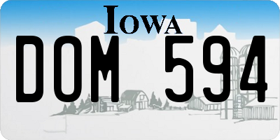 IA license plate DOM594