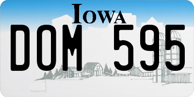 IA license plate DOM595