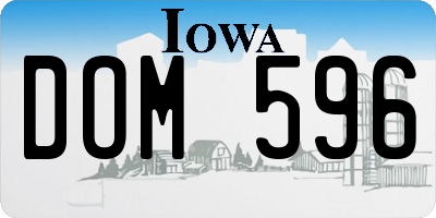 IA license plate DOM596
