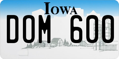 IA license plate DOM600