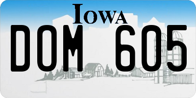 IA license plate DOM605