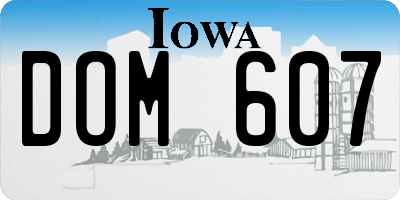 IA license plate DOM607