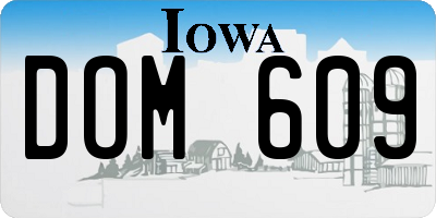 IA license plate DOM609