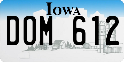 IA license plate DOM612