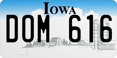 IA license plate DOM616