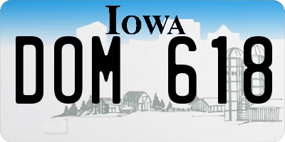 IA license plate DOM618