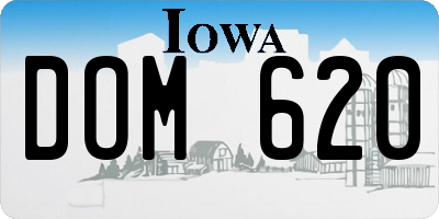 IA license plate DOM620