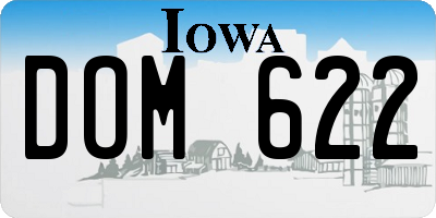 IA license plate DOM622