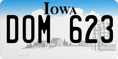IA license plate DOM623