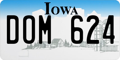 IA license plate DOM624