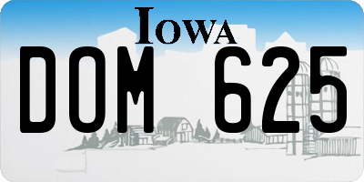 IA license plate DOM625