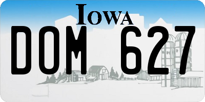 IA license plate DOM627