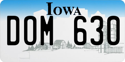 IA license plate DOM630