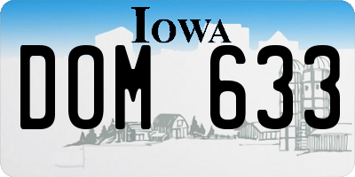 IA license plate DOM633